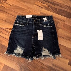 NWT Dark Blue Distressed Jean Shorts
